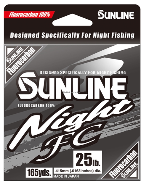 Picture of Sunline Night FC 25Lb, 165Yd, Clear Blue Fluoresent, 100% Flurocarbon