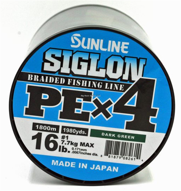 Picture of Sunline Siglon Pex4 4-Strand Braided Line, Dark Green, 1968 Yd, 16Lb, Tight Weave, Low Diameter