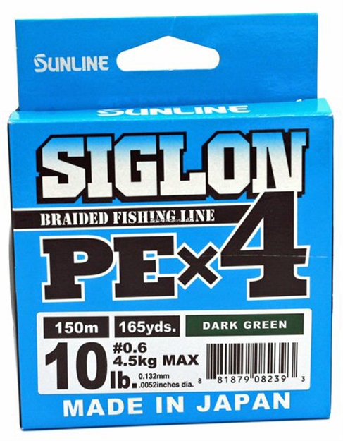 Picture of Sunline Siglon Pex4 4-Strand Braided Line, Dark Green, 165Yd, 10Lb,Tight Weave, Low Diameter