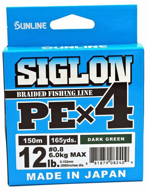Picture of Sunline Siglon Pex4 4-Strand Braided Line, Dark Green, 165Yd, 12Lb,Tight Weave, Low Diameter