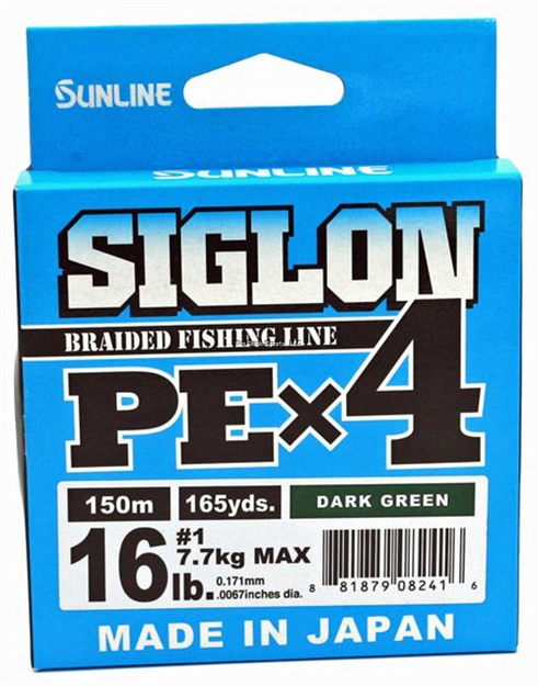 Picture of Sunline Siglon Pex4 4-Strand Braided Line, Dark Green, 165Yd, 16Lb,Tight Weave, Low Diameter