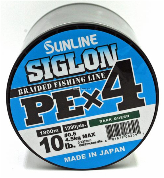Picture of Sunline Siglon Pex4 4-Strand Braided Line, Dark Green, 1968 Yd, 10Lb, Tight Weave, Low Diameter