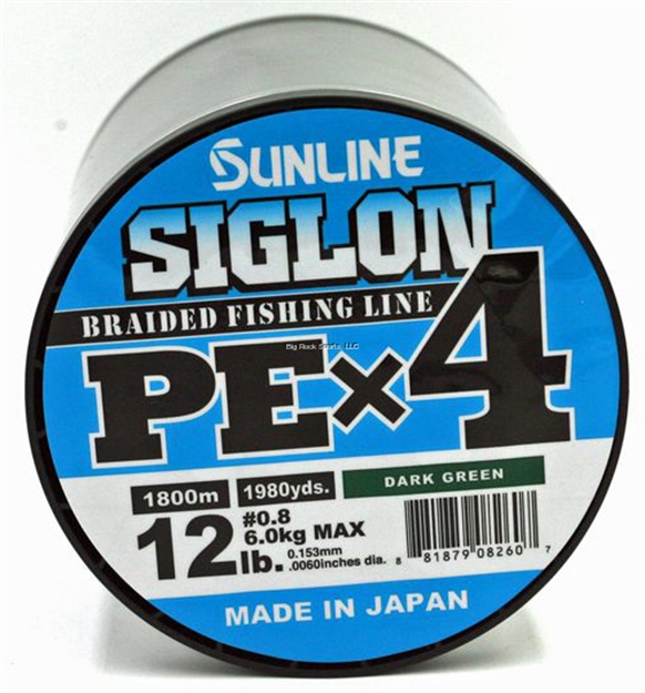 Picture of Sunline Siglon Pex4 4-Strand Braided Line, Dark Green, 1968 Yd, 12Lb, Tight Weave, Low Diameter