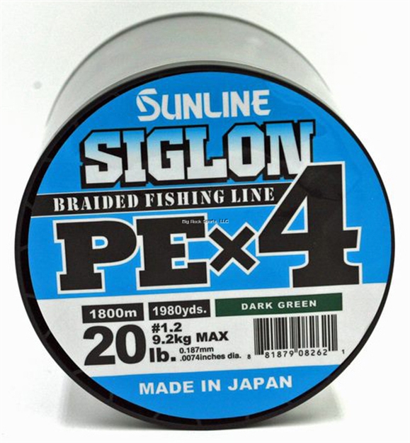 Picture of Sunline Siglon Pex4 4-Strand Braided Line, Dark Green, 1968 Yd, 20Lb, Tight Weave, Low Diameter