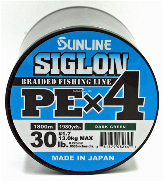 Picture of Sunline Siglon Pex4 4-Strand Braided Line, Dark Green, 1968 Yd, 30Lb, Tight Weave, Low Diameter