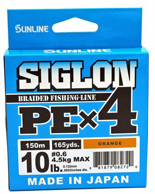 Picture of Sunline Siglon Pex4 4-Strand Braided Line, Orange, 165Yd, 10Lb,Tight Weave, Low Diameter