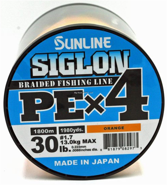 Picture of Sunline Siglon Pex4 4-Strand Braided Line, Orange, 1968 Yd, 30Lb, Tight Weave, Low Diameter