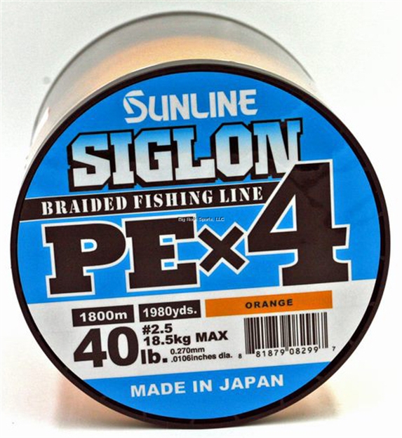 Picture of Sunline Siglon Pex4 4-Strand Braided Line, Orange, 1968 Yd, 40Lb, Tight Weave, Low Diameter