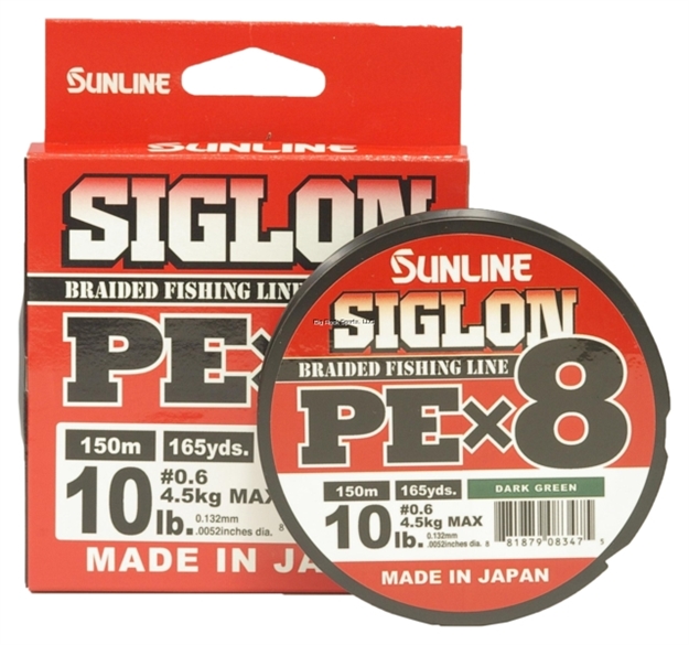 Picture of Sunline Siglon Pex8 8-Strand Braided Line, Dark Green, 165Yd, 10Lb, Tight Weave, Low Diameter