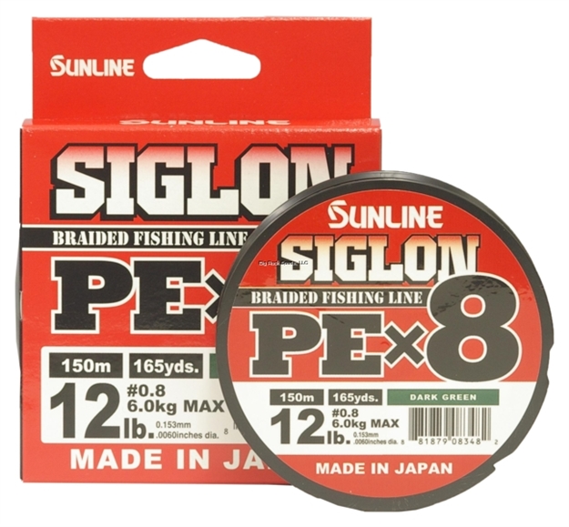 Picture of Sunline Siglon Pex8 8-Strand Braided Line, Dark Green, 165Yd, 12Lb, Tight Weave, Low Diameter
