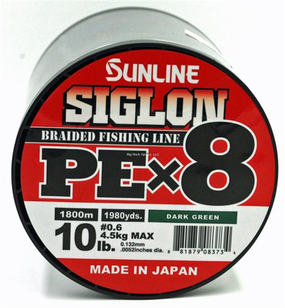 Picture of Sunline Siglon Pex8 8-Strand Braided Line, Dark Green, 1968 Yd, 10Lb, Tight Weave, Low Diameter