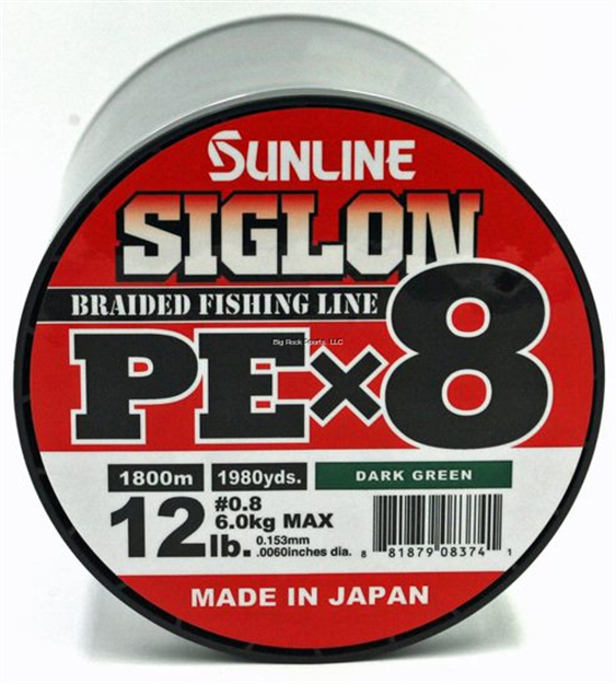 Picture of Sunline Siglon Pex8 8-Strand Braided Line, Dark Green, 1968 Yd, 12Lb, Tight Weave, Low Diameter
