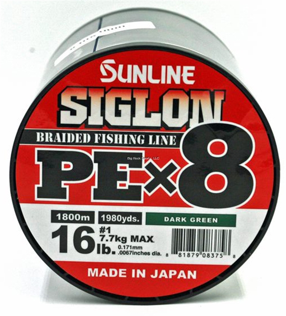 Picture of Sunline Siglon Pex8 8-Strand Braided Line, Dark Green, 1968 Yd, 16Lb, Tight Weave, Low Diameter