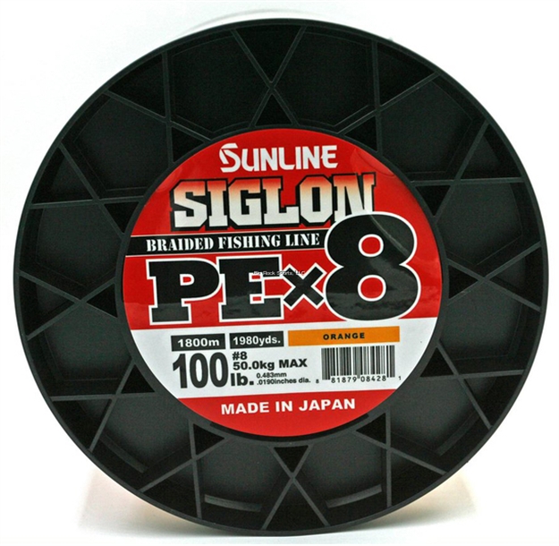 Picture of Sunline Siglon Pex8 8-Strand Braided Line, Orange, 1968 Yd, 100Lb, Tight Weave, Low Diameter