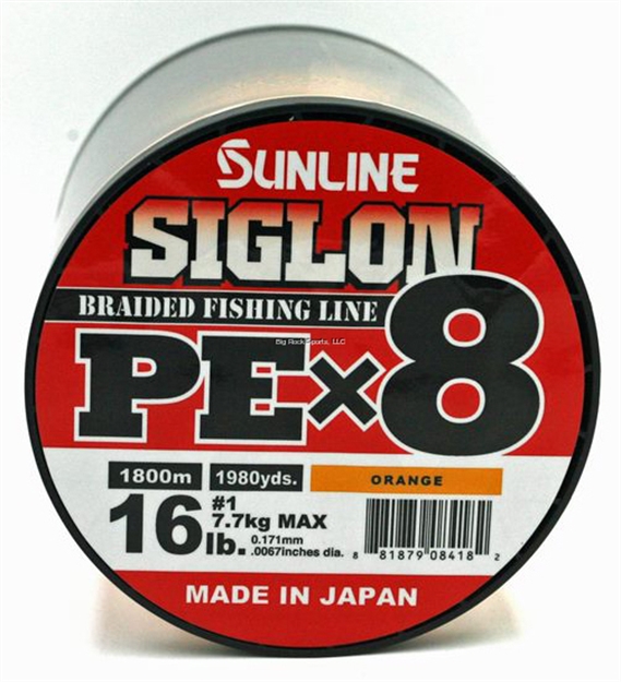 Picture of Sunline Siglon Pex8 8-Strand Braided Line, Orange, 1968 Yd, 16Lb, Tight Weave, Low Diameter