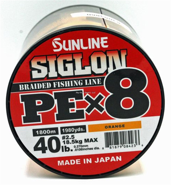 Picture of Sunline Siglon Pex8 8-Strand Braided Line, Orange, 1968 Yd, 40Lb, Tight Weave, Low Diameter