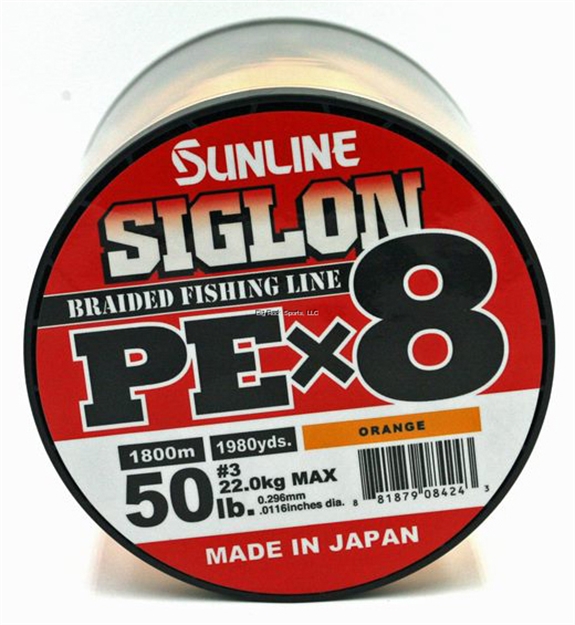 Picture of Sunline Siglon Pex8 8-Strand Braided Line, Orange, 1968 Yd, 50Lb, Tight Weave, Low Diameter