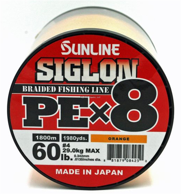 Picture of Sunline Siglon Pex8 8-Strand Braided Line, Orange, 1968 Yd, 60Lb, Tight Weave, Low Diameter