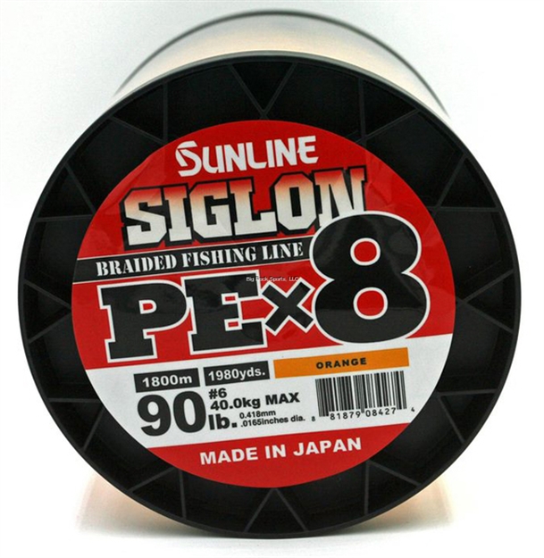 Picture of Sunline Siglon Pex8 8-Strand Braided Line, Orange, 1968 Yd, 90Lb, Tight Weave, Low Diameter