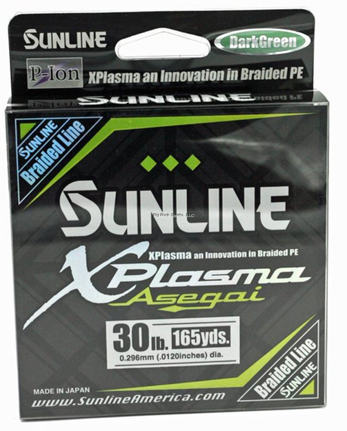 Picture of Sunline Xplasma Asegai  P-Ion 8 Strand PE Braid 165 YD Dark Green 30Lb