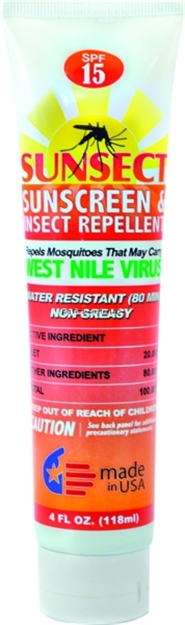 Picture of Sunsect Sunscreen + Insect Repellent Spf15 20% Deet 4Oz Tube