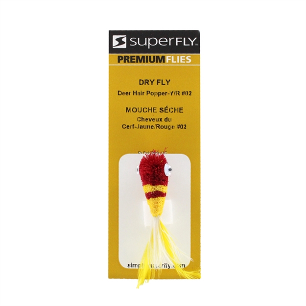 Picture of Superfly Dry Fly Deer Hair Popper Yellow Red 1/Pk
