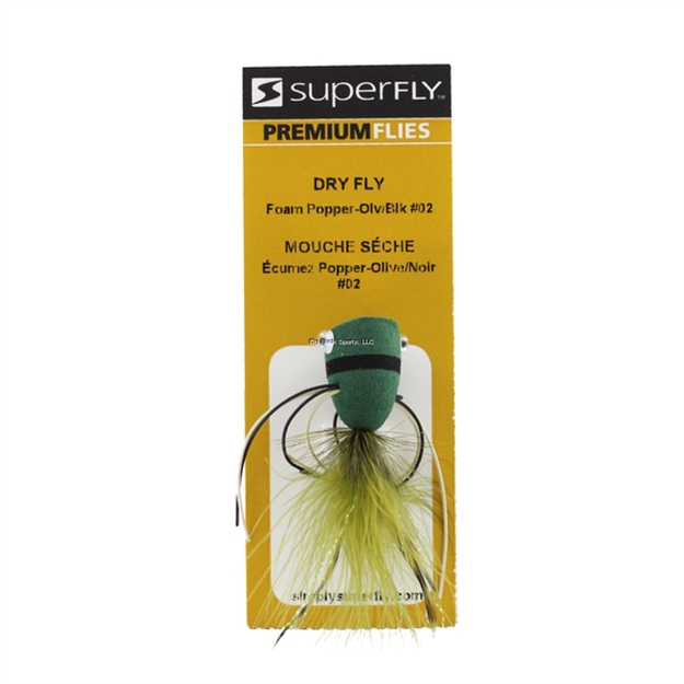 Picture of Superfly Dry Fly Foam Popper Olive Black 1/Pk