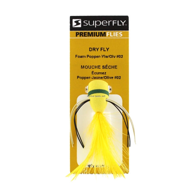 Picture of Superfly Dry Fly Foam Popper Yellow Olive 1/Pk