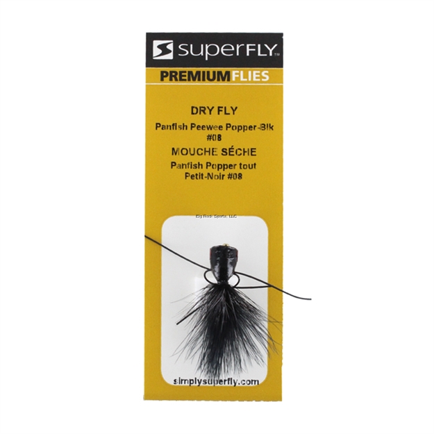 Picture of Superfly Dry Fly Panfish Pee Wee Popper Blk 1/Pk