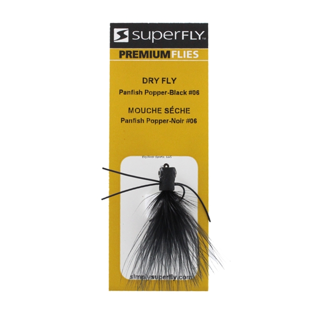Picture of Superfly Dry Fly Panfish Popper Black 2/Pk