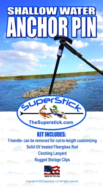 Picture of Superstick 5/8" X 7' Shallow Water Anchor Pin System, W/Storage Clips & Cinching Rope Lanyard