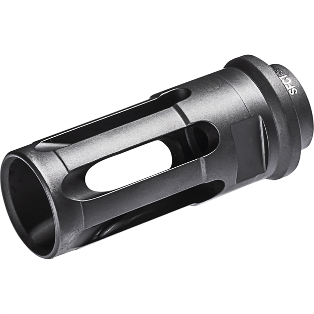 Picture of Surefire Sfct5561228 Closed-Tine Flash Hider Black Dlc Stainless Steel With 1/2"-28 Tpi Threads & 2.30" Oal For 5.56X45mm Nato Ar-15 SFCT-556-1/2-28