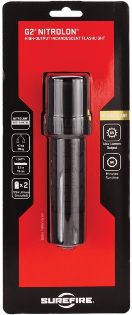 Picture of Surefire G2bk G2 Nitrolon 6V 65 Lumens Incandescent Black Polymer