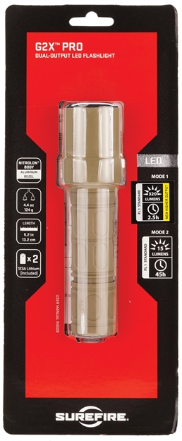 Picture of Surefire G2x Pro, 6 Volt Dual Sta 15/600 Lu, Wht Led Tan G2XDTN