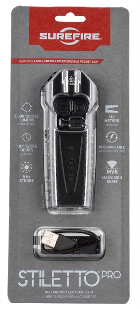 Picture of  Surefire Plrb Stiletto Pro  Black Anodized 25/300/1,000 Lumens White Led