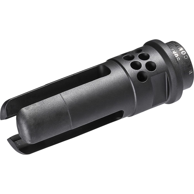 Picture of  Surefire Warcomp7625824 Warcomp QD Flash Hider 30 Cal (7.62Mm) 5/8"-24 Tpi, Open Tine 3-Prong, Ported Black Stainless Steel For Ar/M4-Platform (Socom Suppressor Compatible)