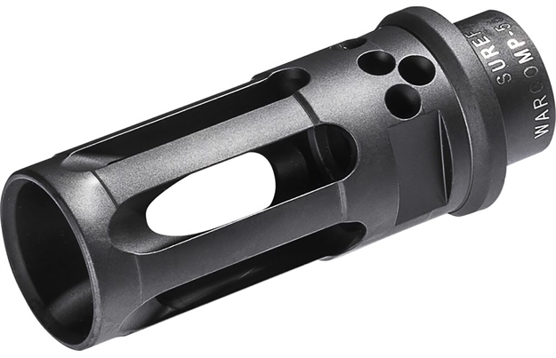 Picture of Surefire Sfct5561228 Closed-Tine Flash Hider Black Dlc Stainless Steel With 1/2"-28 Tpi Threads & 2.30" Oal For 5.56X45mm Nato Ar-15 SFCT-556-1/2-28 084871325103