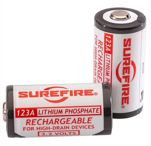 Picture of Surefire Sflfp123 123A Batteries  White/Black 3.2 Volts 450 Mah (2) Single Pack Rechargeable SFLP123 084871329811