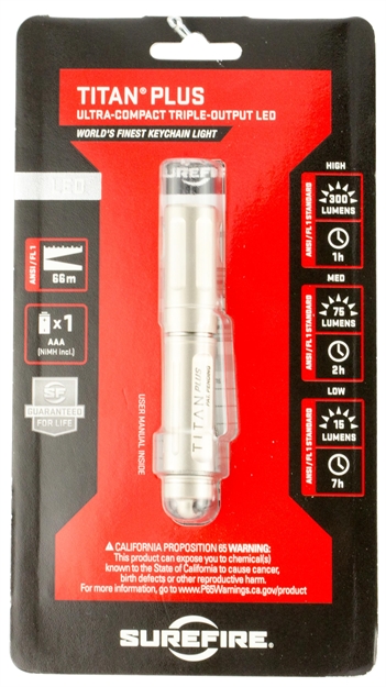 Picture of  Surefire Titanb Titan Plus  Nickel Plated 15/75/300 Lumens  White Led 084871324847