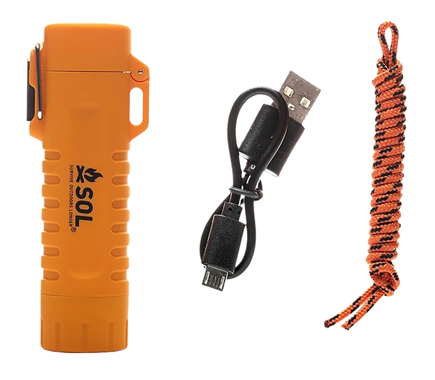 Picture of  Survive Outdoors Longer 01401243 Fire Lite Fuel Free Lighter Orange Plastic Includes Usb Cable/Lanyard 707708212437