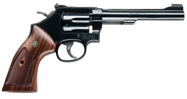 Picture of Smith & Wesson 48 Classic Revolver 22 Wmr, 6 In, Wood Grp, 6 Rnd, Medium Blued Frame 150718