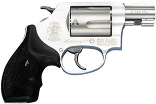 Picture of  Smith & Wesson 163050 Model 637 *Ca Compliant 38 S&W Spl +P 5 Shot 1.88" Stainless Steel Barrel/Cylinder, Matte Silver Aluminum Alloy J-Frame, Integral Front Sight, Internal Lock