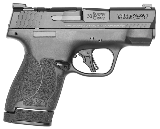 Picture of  Smith & Wesson 13473 M&P Shield Plus Optic Ready 30 Super Carry 3.10" Barrel 13+1 OR 16+1, Black Polymer Frame & Grip, Optic Cut Armornite Stainless Steel Slide, Tritium Night Sights, Manual Safety 022188890068