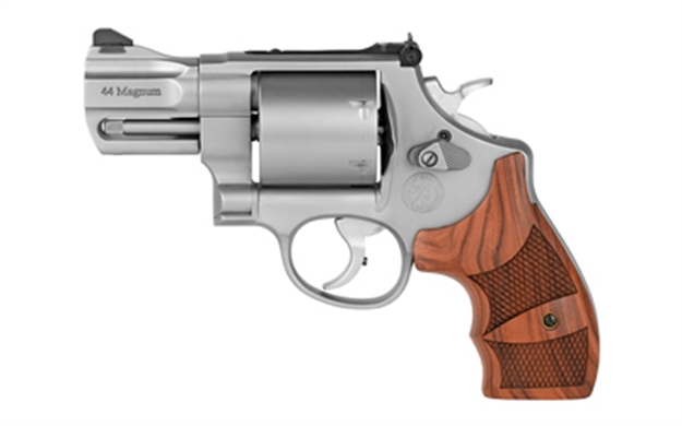 Picture of  Smith & Wesson 170135 Performance Center Model 629 44 Rem Mag, 44 S&W Spl 6Rd 2.63" Stainless Steel Barrel & Cylinder Matte Silver Stainless Steel Frame With Wood Grip