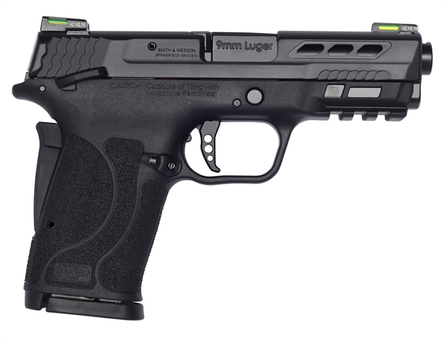 Picture of  Smith & Wesson 13223 Performance Center M&P Shield EZ M2.0 9Mm Luger 3.83" 8+1 Matte Black Black Armornite Stainless Steel Ported Slide Black Polymer Grip 022188883879