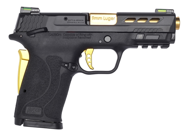 Picture of SW M&P PC Shield EZ Semi-Auto Pistol, 9Mm, 3.83" Prtd. Bbl, Thumb Safety, Gold Anodized Trig. & Grip Safety, Hi-Viz, 8+1 RD 13227 022188884012