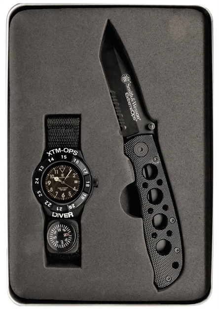 Picture of Cbg S&W Extreme Ops Knife/Watch Blk SWXTMOPS2 024718100036