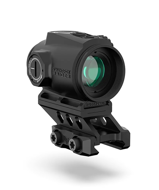 Picture of Swampfox Optics Rmps120g6 Raider Micro Prism Black 1X 20Mm Tube 6 Moa Green Dot Reticle Green Laser RMPS120-G6 889157002712