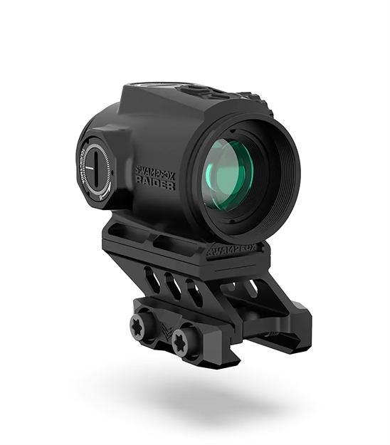 Picture of Swampfox Optics Rmps120rb Raider Micro Prism Black 1X 20Mm Tube 6 Moa Green Dot Reticle Red Laser RMPS120-RB 889157002439