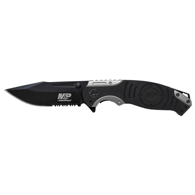 Picture of Schrade Swmp13gs M&P Knife 3.48" 8Cr13mov Stainless Steel Clip Point Aluminum Gray